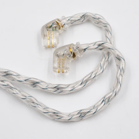 KZ Кабель для наушников 8-жильный серебристо-синий 784 ядра