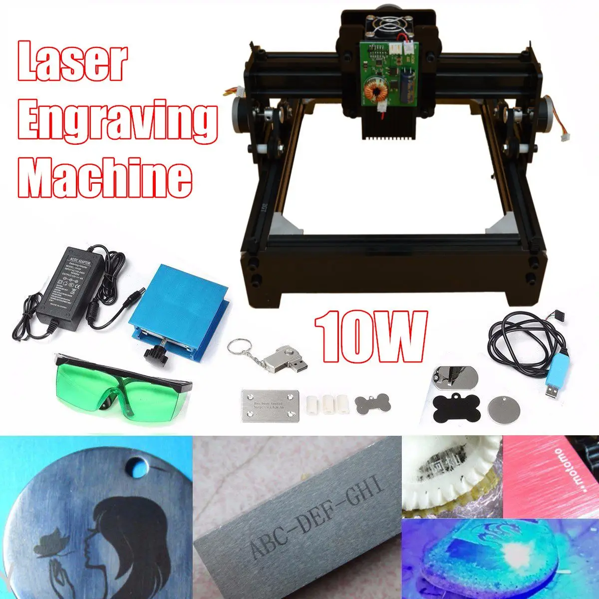 10 Вт USB лазерная гравировка металлическая маркировочная машина CNC резьба DIY