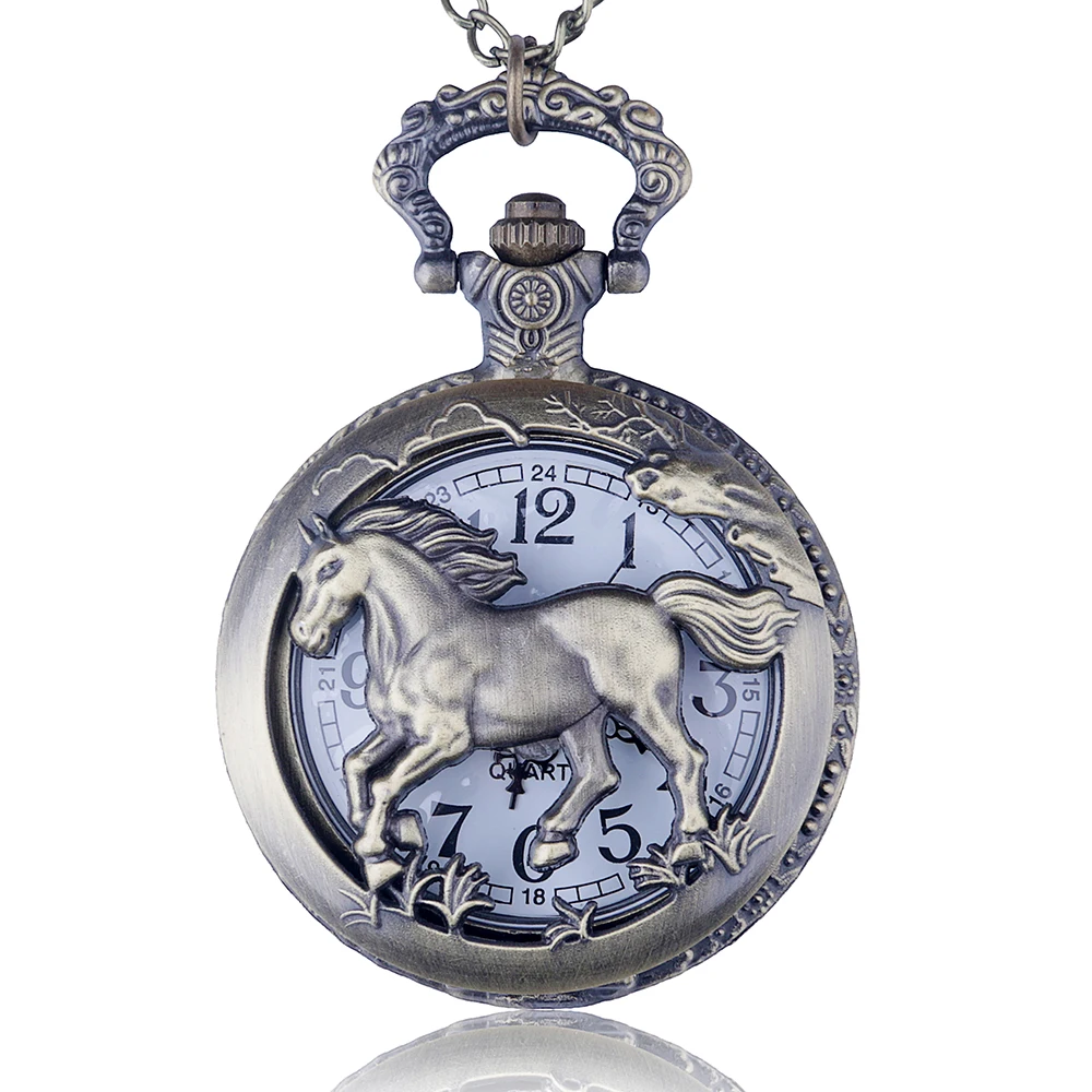 Мужские кварцевые наручные часы с цепочкой и кулоном в античном стиле | Наручные