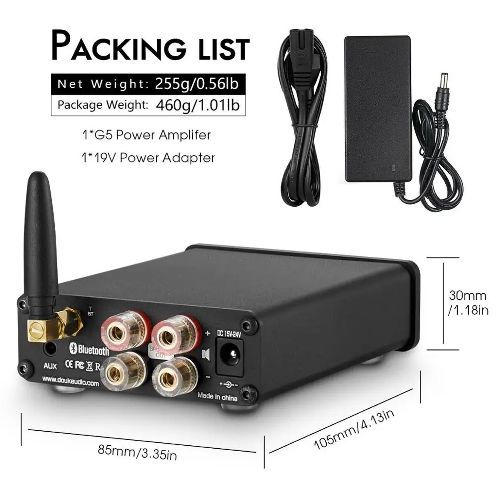 Усилитель мощности Douk Audio Mini Bluetooth 5 0 100 Вт Hi Fi стерео цифровой усилитель класса D