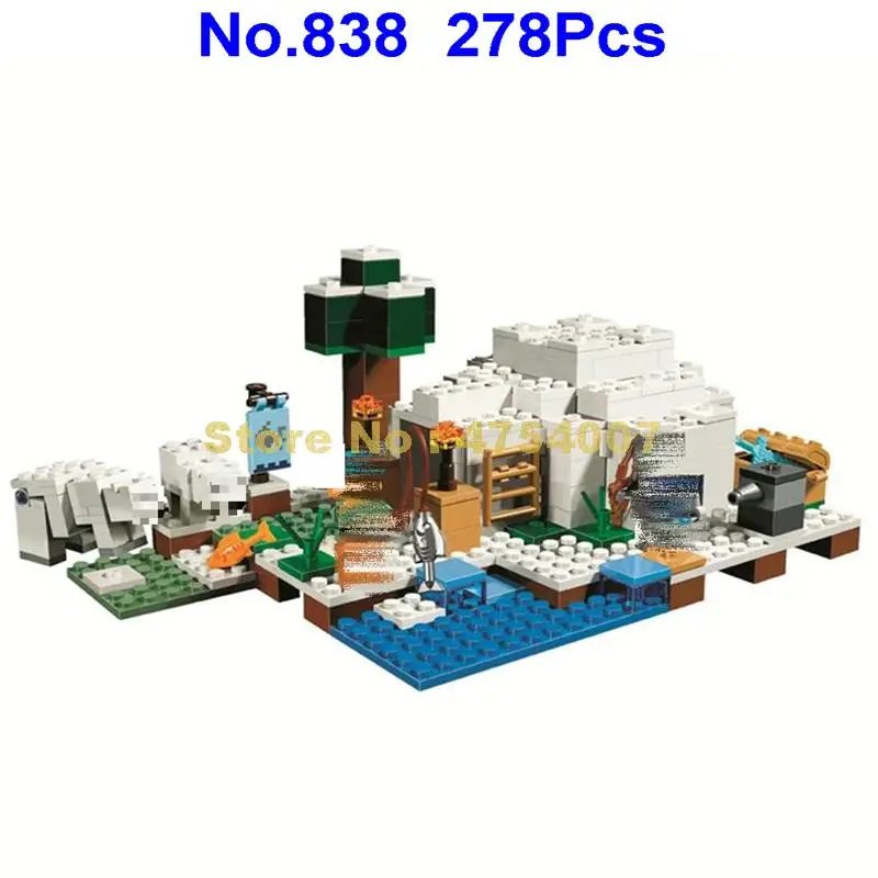 838 278 шт мой мир Полярный иглу медведь дом alex jokul строительные блоки 21142 игрушка
