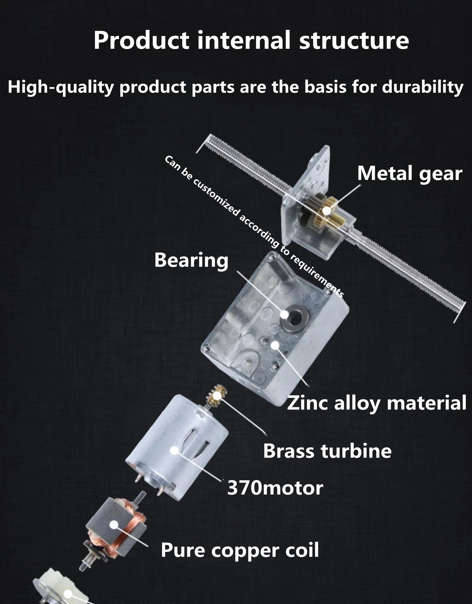 JGY370 DC червячный редуктор двигатель 12 в 24 двойной выходной вал винт
