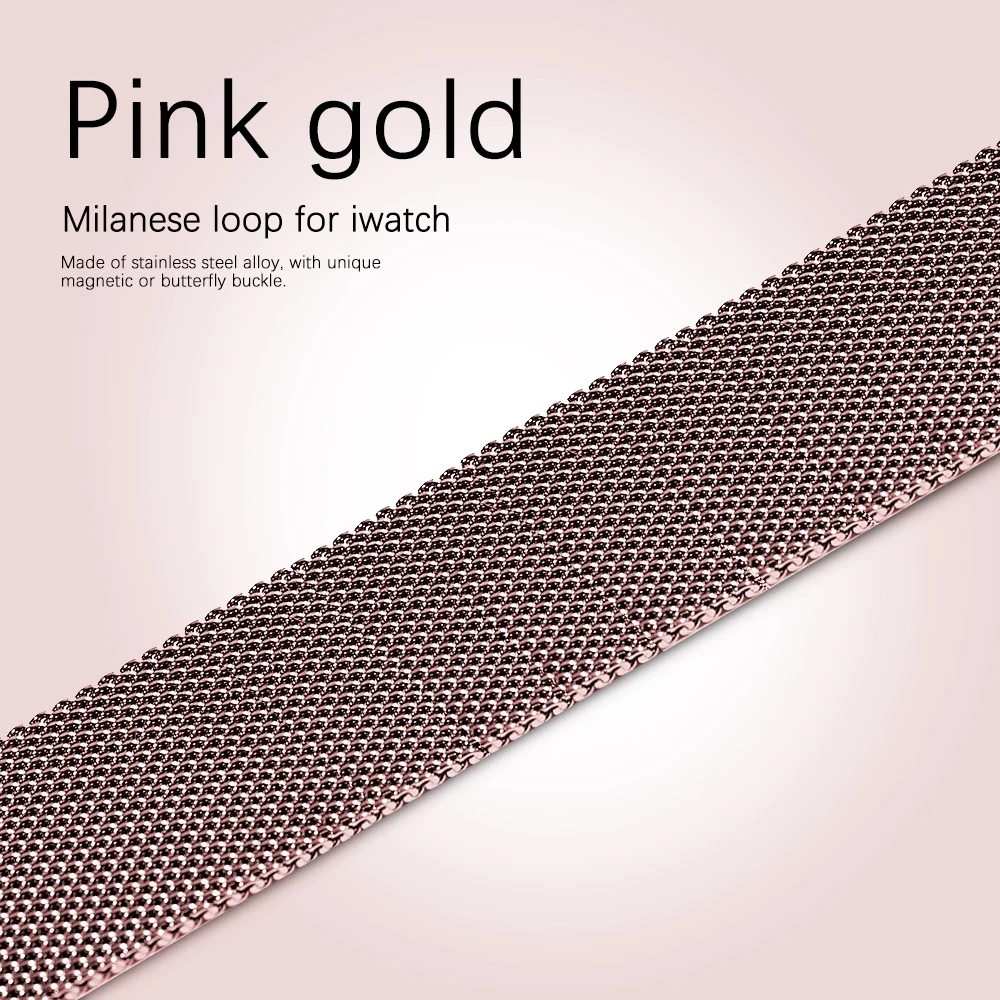 Milanese Loop Strap For Apple watch band 40mm 44mm 38mm 42mm watchband Metal mesh correa bracelet Apple watch Series SE 6 5 4 3