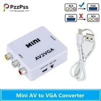 pzzpss 1080p mini video convertor rca av to vga video converter conversor with 3 5mm audio av2vga cvbs audio to pc hdtv