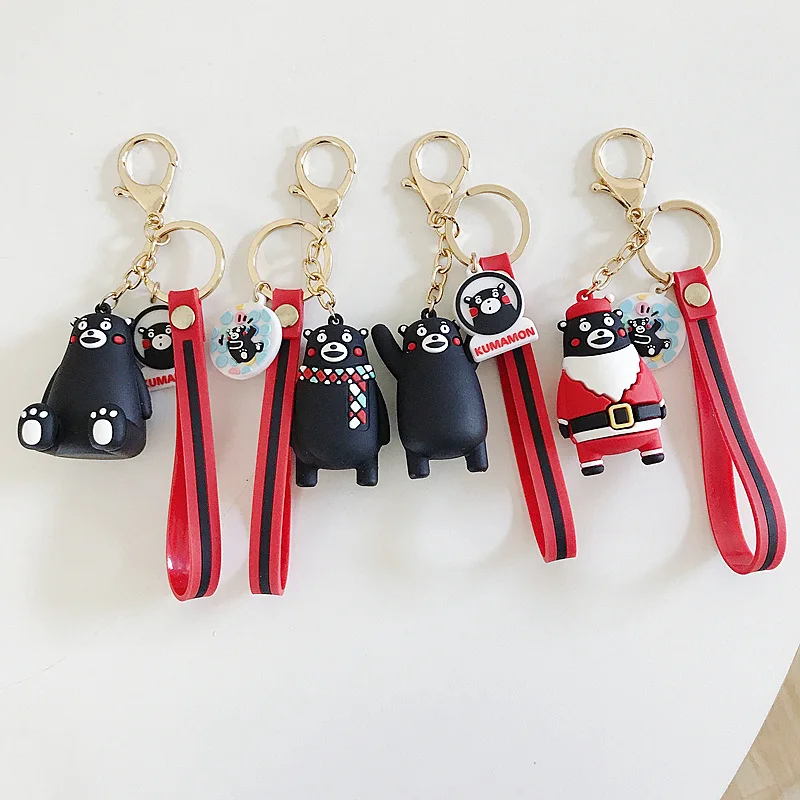 Милый мультяшный брелок Kumamon Bear с животным для ключей женские брелоки