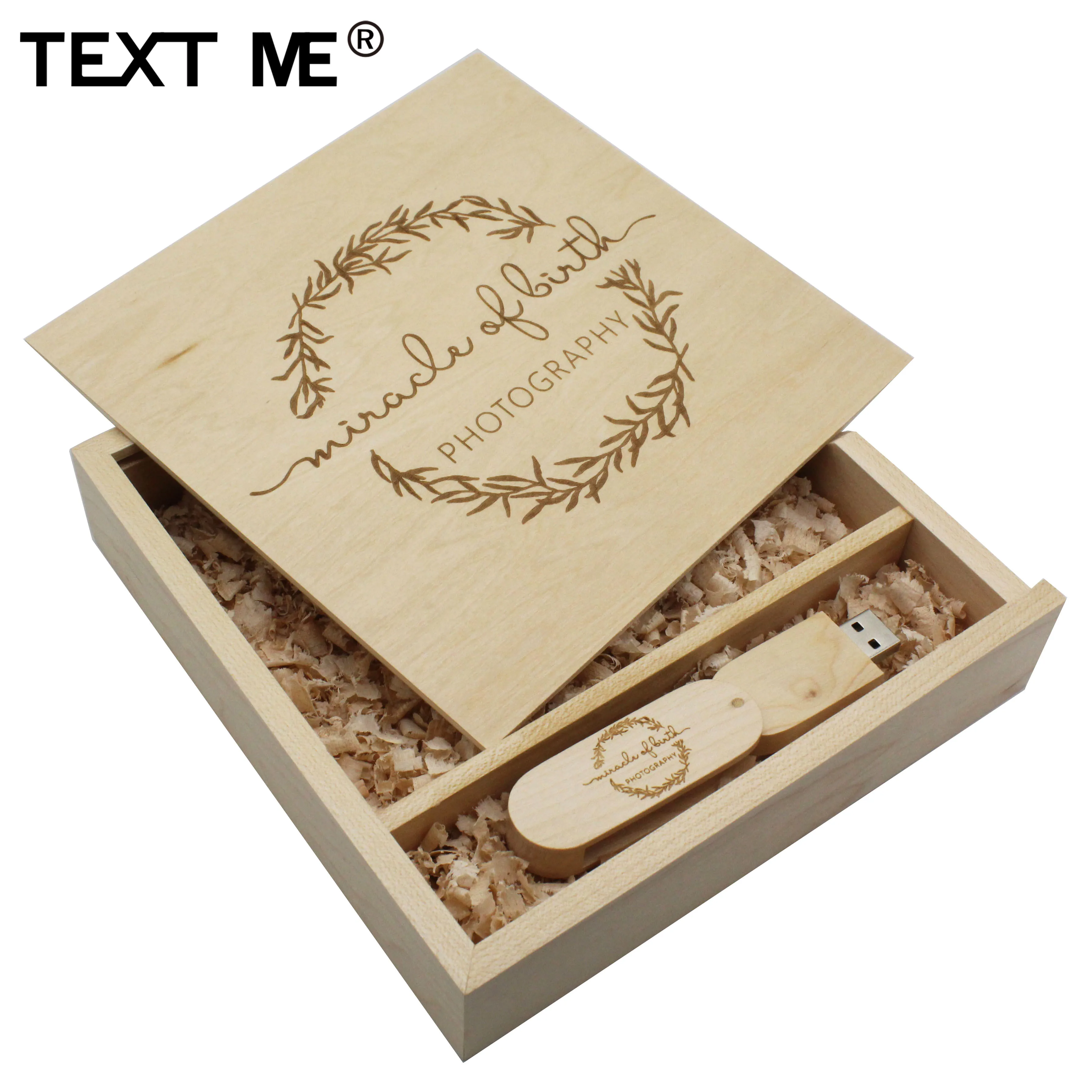 Usb флеш-накопитель TEXT ME LOGO maple Wooden + box 4 ГБ 8 16 32 64 usb 2 0 лучший подарок | Компьютеры и