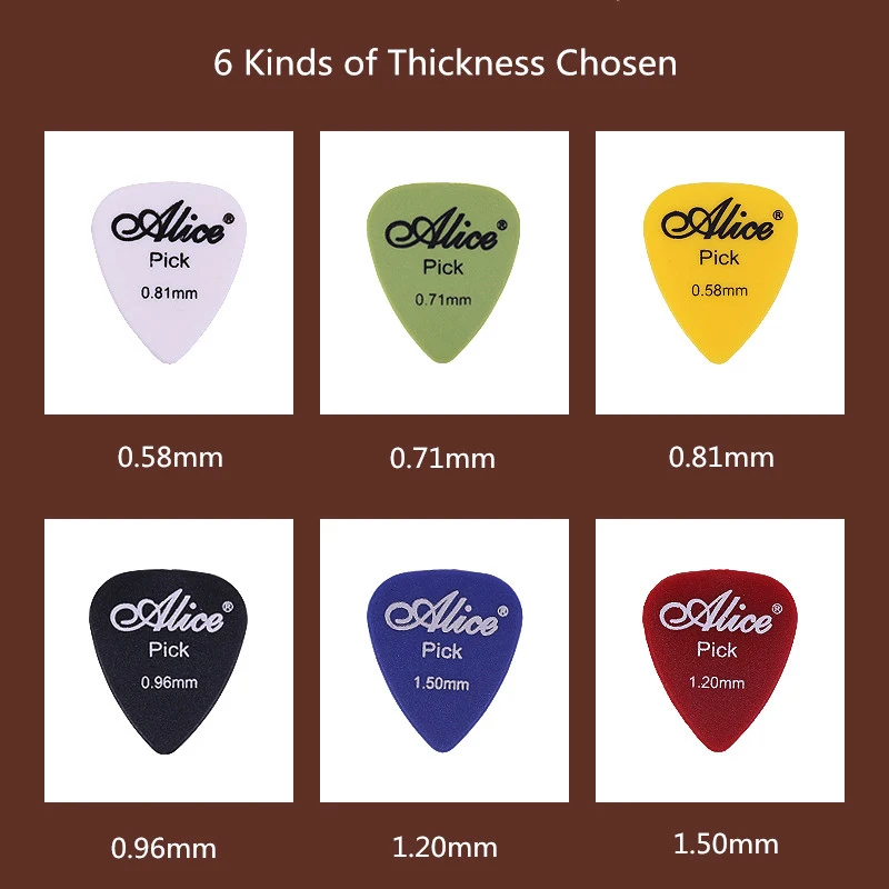 100 stücke gitarre picks akustische elektrische plektren celluloid mischen 0 580 710 810 961 215mm dicke boxed gitarre zubehör free gl