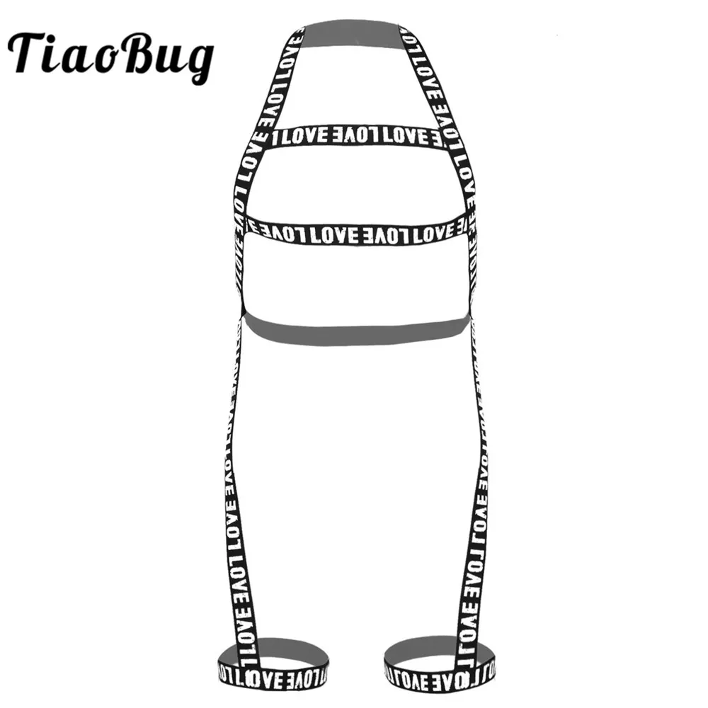 Мужской нагрудный ремень с буквенным принтом эластичное боди лямкой на шее