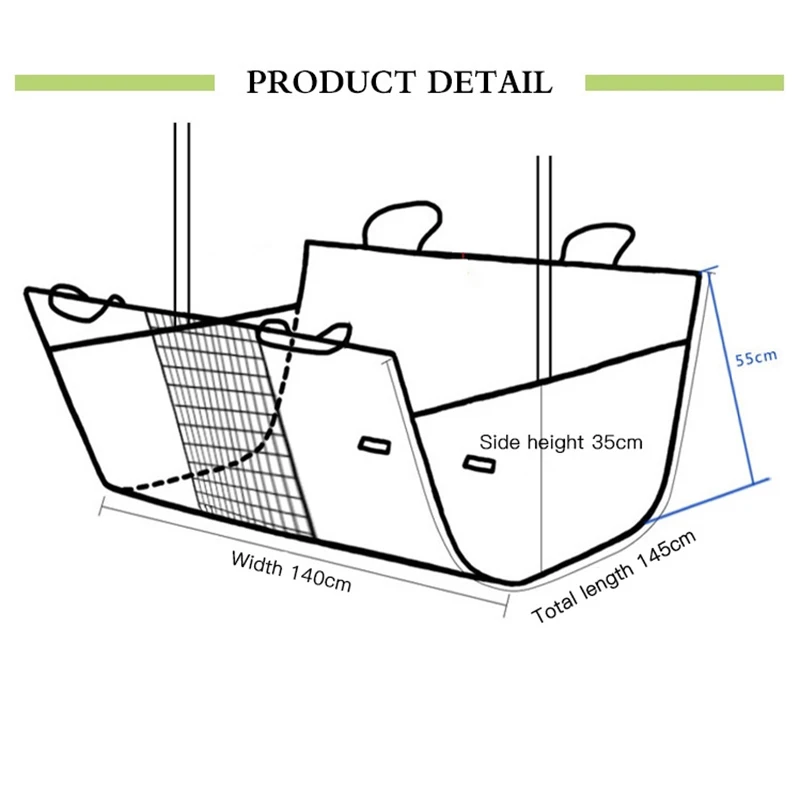 

Cat Paw Rear Two-seater Car Pet Mat With Net Can Sit On Human Dog Mat Car Waterproof Dog Mat