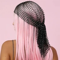 stonefans new fashion rhinestone headpiece head scarf for women hollow bling crystal headband black hair tress hair accessories