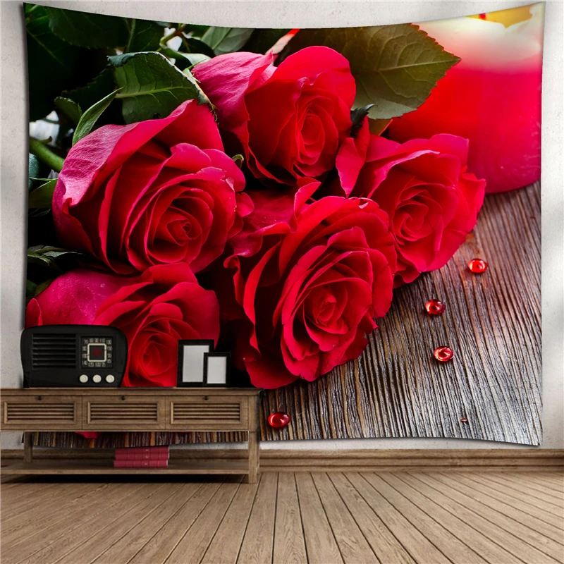 3d гобелен с принтом роз настенное пляжное одеяло кемпинг хиппи фон для свадебной