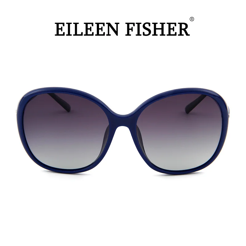 Женские солнцезащитные очки EILEEN FISHER синие большого размера в стиле ретро