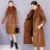 Новинка 2020, стильная женская кожаная куртка с бархатным утеплителем, облегающая Длинная кожаная куртка с большим меховым воротником, Женская куртка - изображение