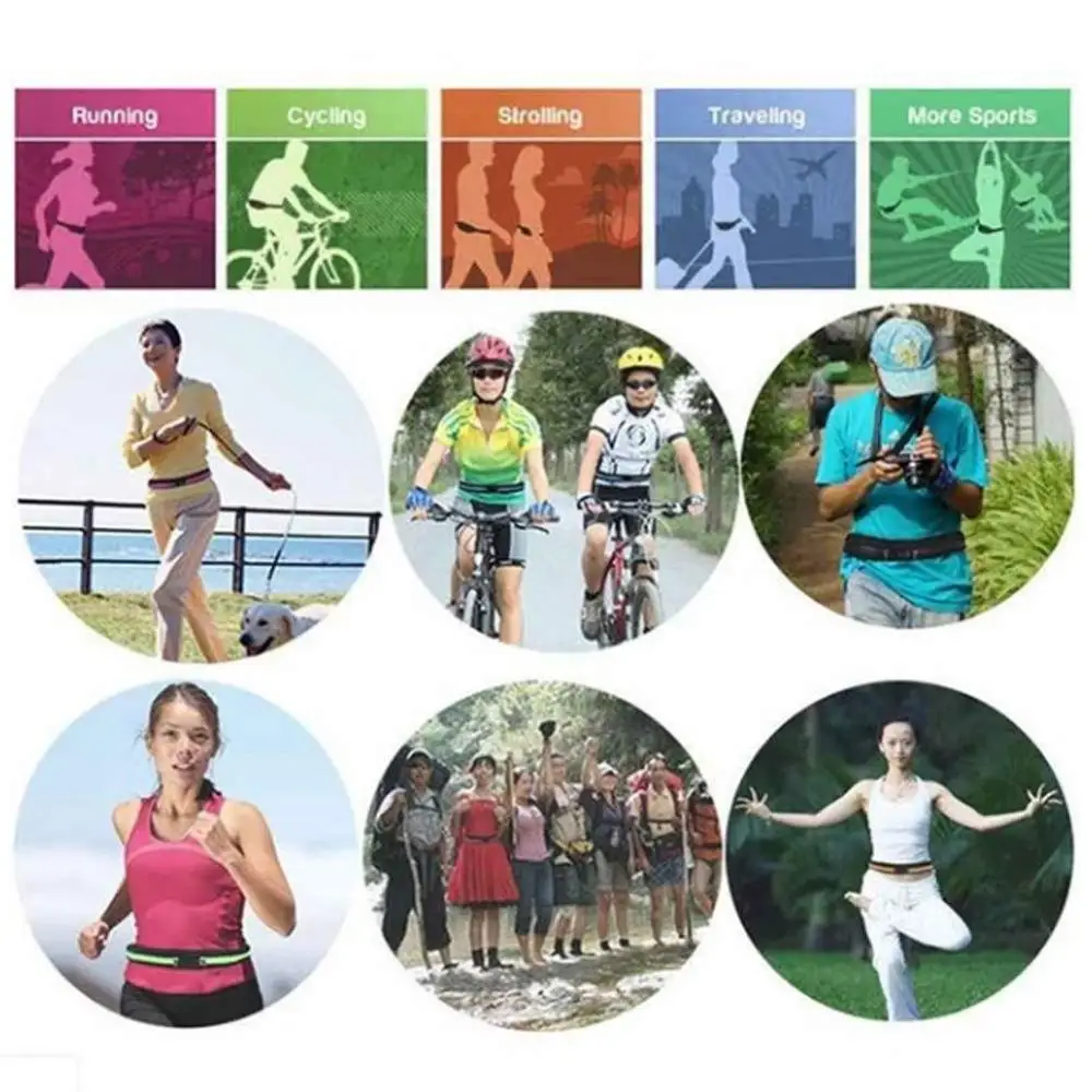 Поясная Сумка для бега водонепроницаемая с 2 расширяемыми карманами мужчин и