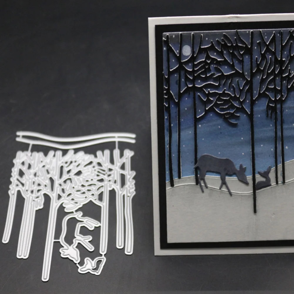 Олень дерево металлические Вырубные Формы Рождественский лес украшения высечки