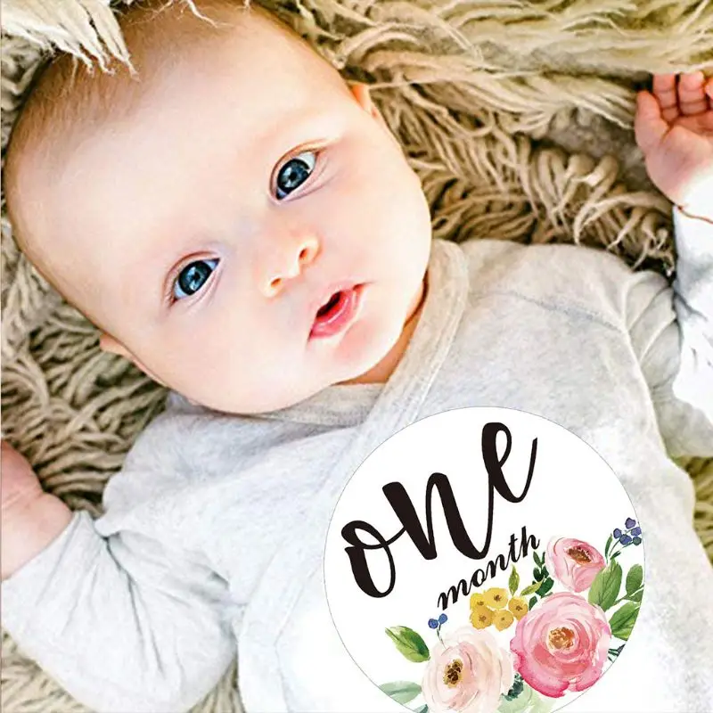 

2020 New 24Pcs Baby Month Stickers Milestone Newborn Pregnant Monthly Photograph Props