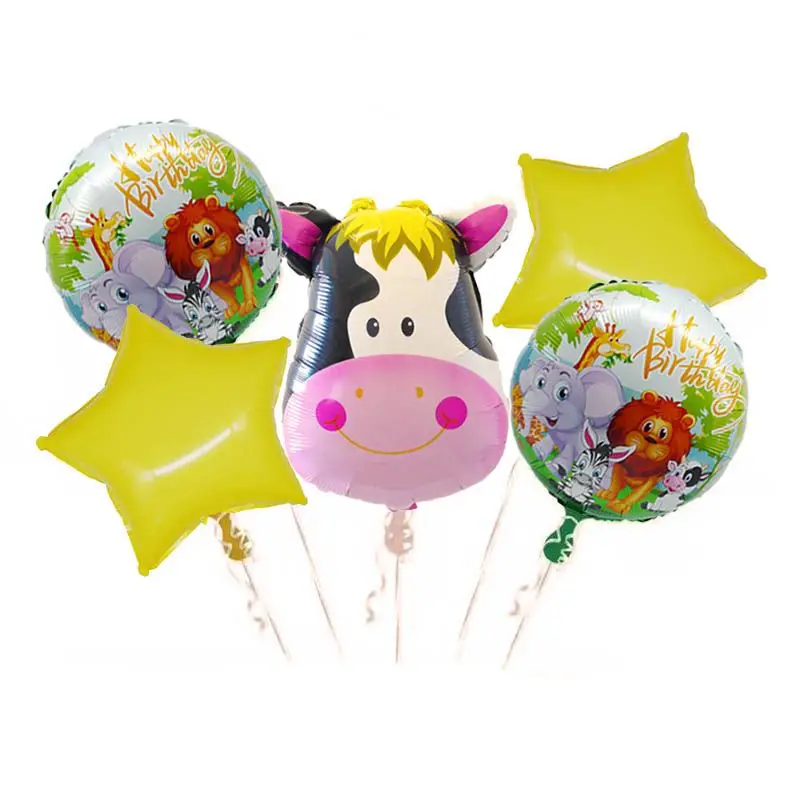 Джунгли воздушные шары в форме животных Тигр Лев корова Ослик гелиевый воздушный