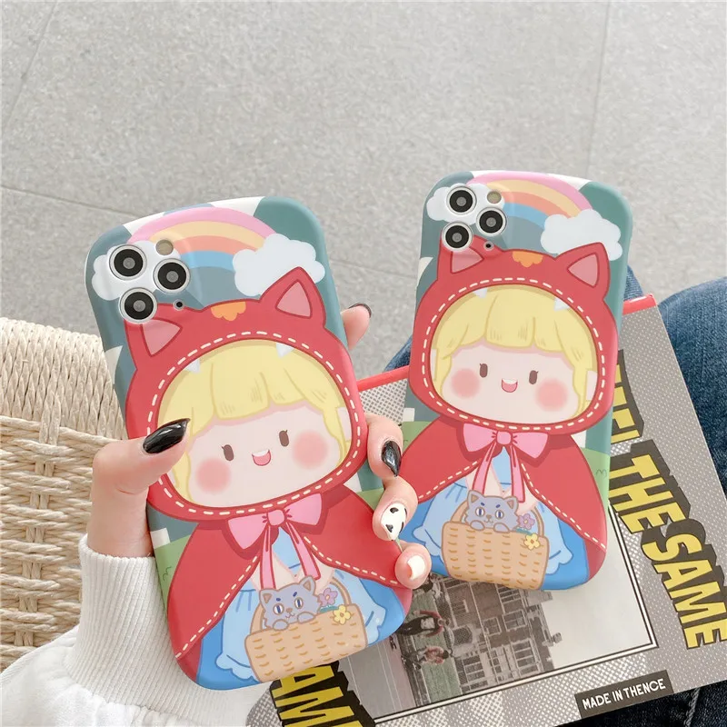 

Little Red Riding Hood Cartoon Silicone Soft Phone Case For iPhone 7 8 Plus 2020 SE 7Plus 8Plus X XS XR 11 12 Pro Max Mini Case