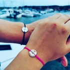 Браслет женский из нержавеющей стали, с гравировкой в виде прямоугольника, 2 шт.