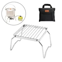 Outdoor Portable Foldable Stove Stand Rack Gas Stoves Burner Bracket Camping Pot Bracket Holder Camping Hiking Equipment Silver