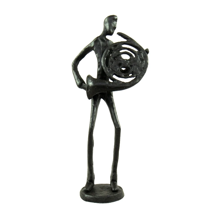 Статуэтка из чугуна с изображением французского рога Металлическая статуэтка