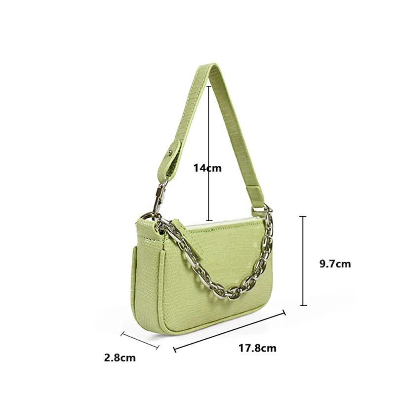 

[EAM] Women New Metal Chains Mini Candy Colors Pu Leather Flap Personality All-match Top-handle Bag Fashion 2021 18A0255