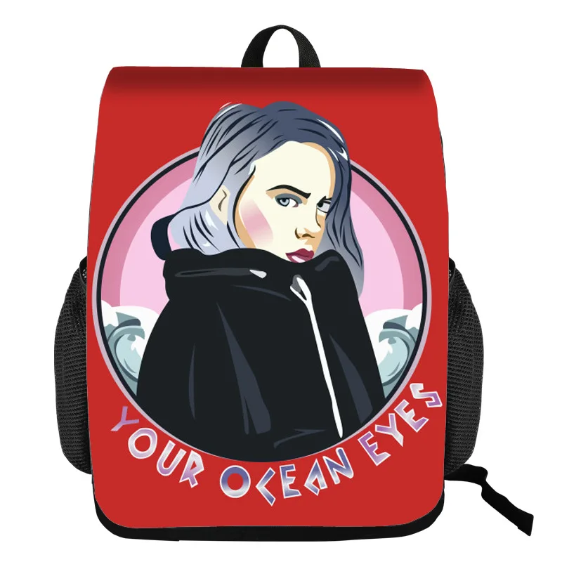 8 Billie Eilish Bagpack Подростковая распылитель ранцевого типа для с искусственного меха, сумочка, добавить свой комментарий elish портфели джинсовый пенал для мальчиков и для девочек рюкзак для путешествий - Цвет: 8