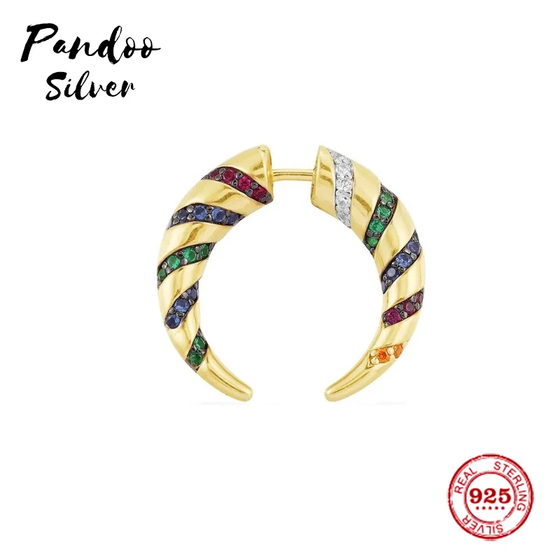 Модный шарм копия 1:1 Многоцветный этнический Underlobe моно серьги с полосками