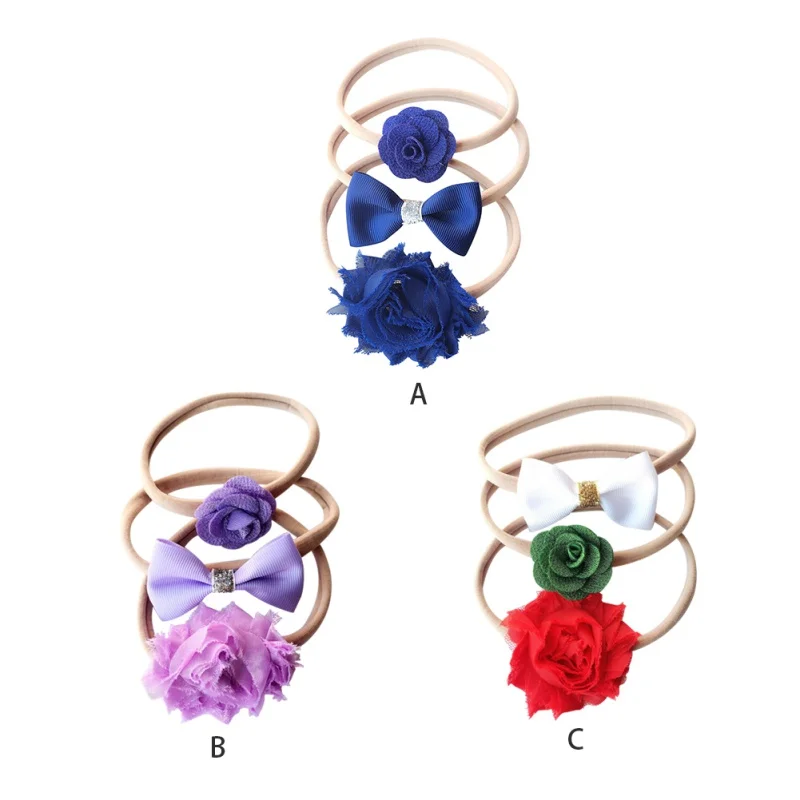 

Новая детская нейлоновая лента с бабочкой, детский праздничный ободок из шифона с цветами, бесшовный головной убор для девочек