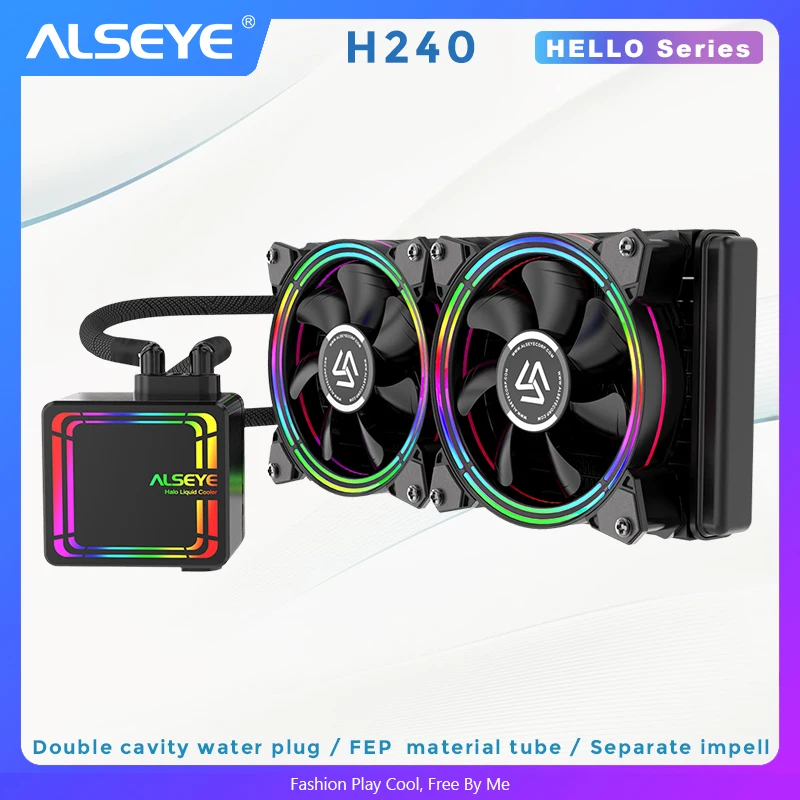 

ALSEYE H240 CPU Cooler RGB Fan Water Cooling 120mm PWM Fan Water Cooler for LGA 775/115x/1366/2011/AM2/AM3/AM4