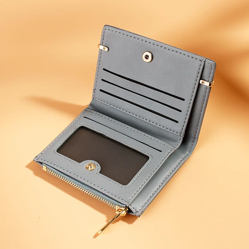 

Women Wallets Leather Female Purse Mini Hasp Solid Multi-Cards Holder Fashion Coin Short Wallets Slim Small Wallet Zipper Hasp