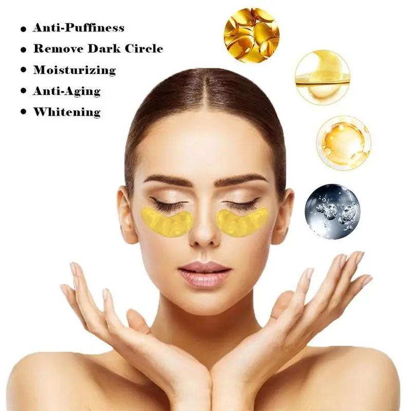 1/5/10 шт Gold Crystal коллагеновая маска для глаз, подушечки для глаз против анти-puffness маска для глаз для Уход за лицом! Убирает темные круги под глазами, удаляйте гель маска для глаз