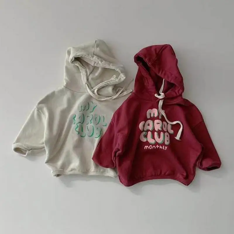 0-24M Baby Fashion Cartoon Letter Print Hooded Sweatshirt Cotton Toddler Boys Hoodie Kids Baby Long Sleeve Casual Tops Clothes 2022 spring new children long sleeve hoodie fashion girls letter sweatshirt baby boy hooded tops cotton kids cardigan pullover