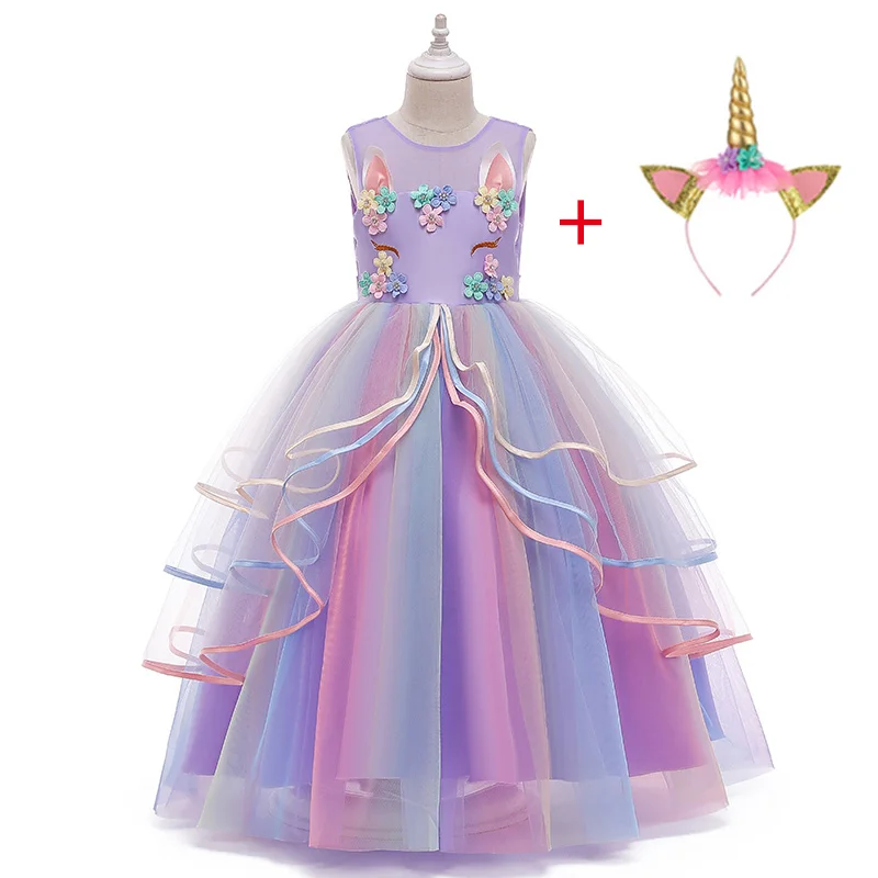 Длинное платье принцессы с единорогом для девочек 10 12 15 лет на зиму | Детская