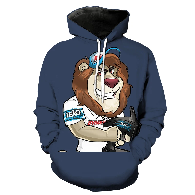 

New cartoon bear baseball hoodie men and women 3D printing fun hoodie Harajuku spring and autumn long-sleeved sports top