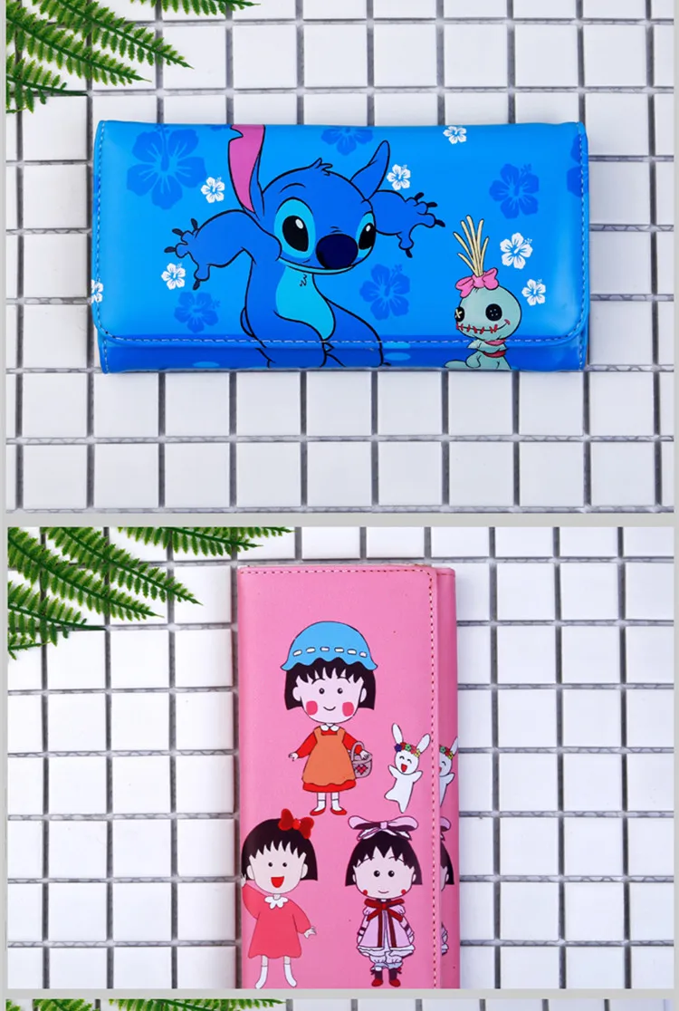 Длинный кошелек Disney Stitch для студентов многофункциональный бумажник и мужчин