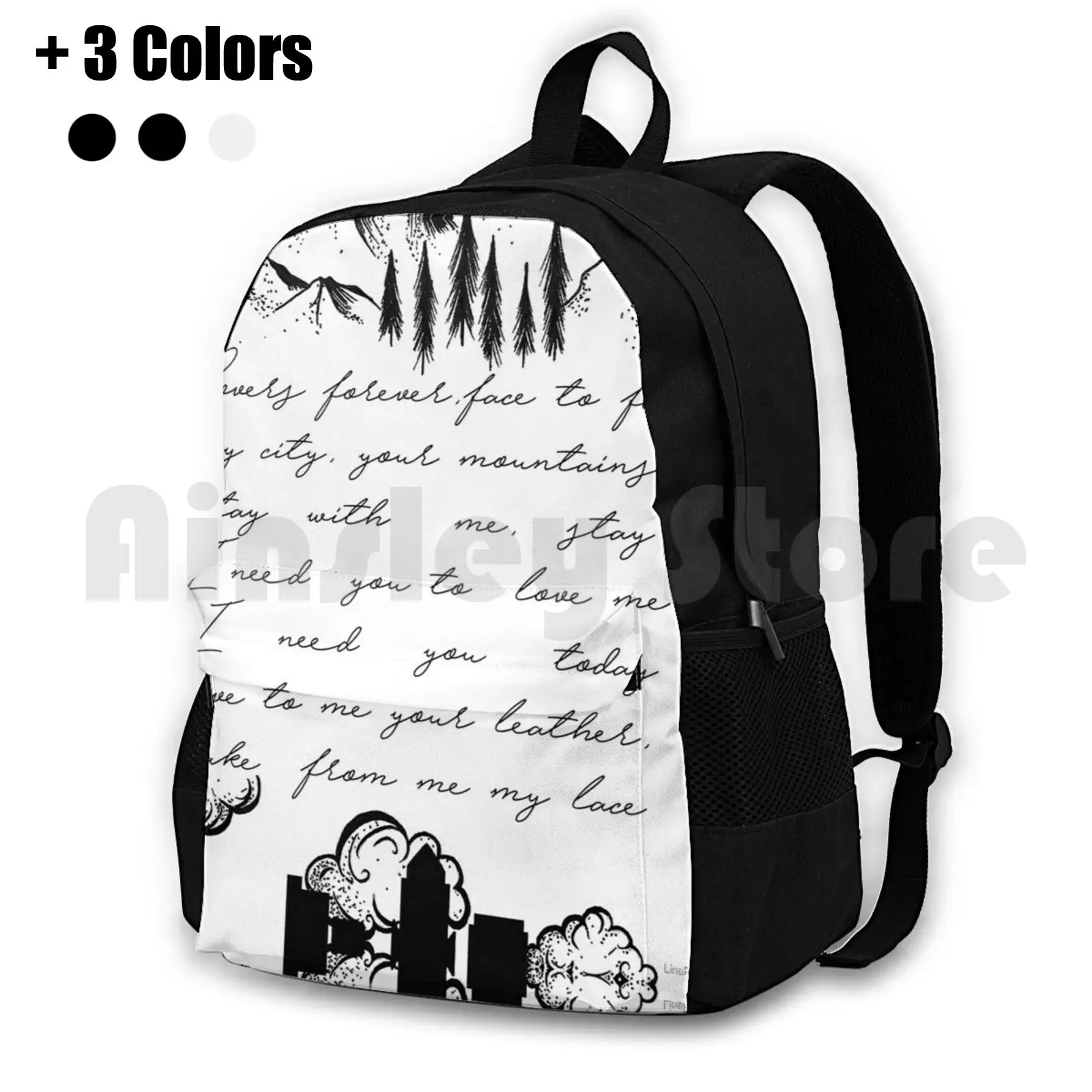 

" Leather And Lace " ( White Edition ) Outdoor Hiking Backpack Riding Climbing Sports Bag Stevie Nicks Don Henley Leather Lace