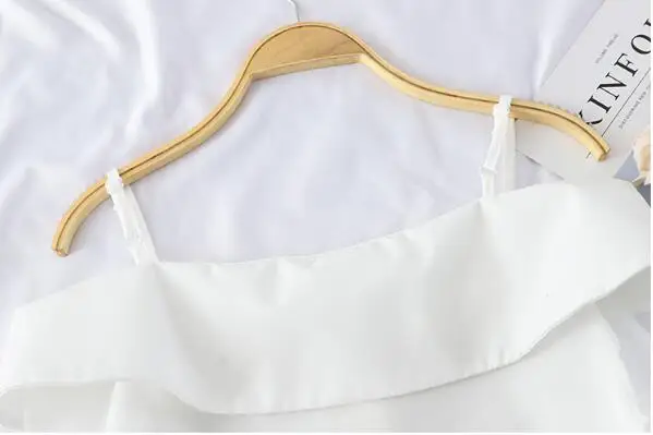 Chiffon Shirt Transparent Sleeve Slash Shoulder Spaghetti Tops 2021 Spring Buttoned Up Blouse For Women Fashion Shirt