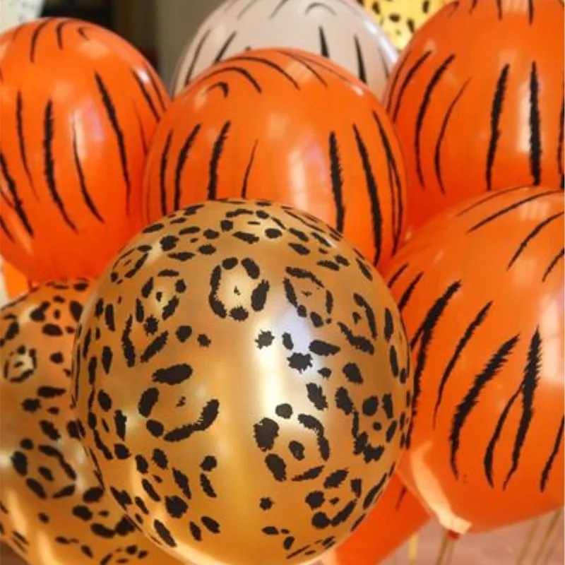 12 Pcs 12inch 2.8g Animal Latex Balloons Cow Tiger Zebra Paw Leopard Balloon Birthday Party Helium Inflatable Globos Gifts