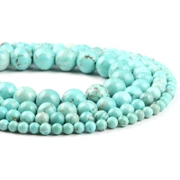 natural stone turquoised loose beads round shape beads for jewelry making necklace bracelet gift for women size 4 6 8 10 12mm