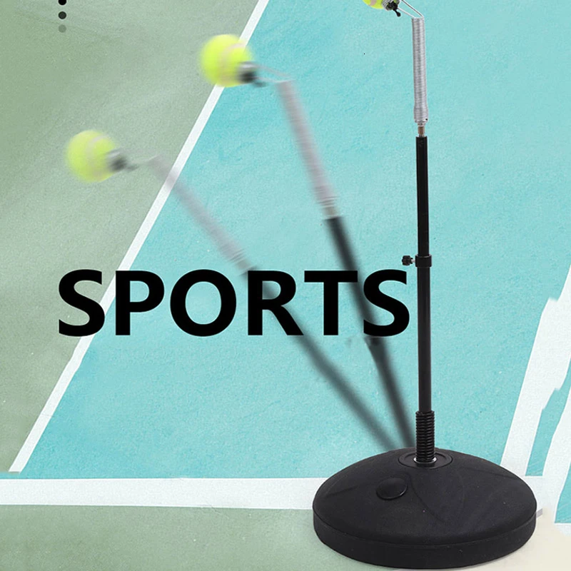 Модернизированная портативная теннисная тренировочная машина черного цвета