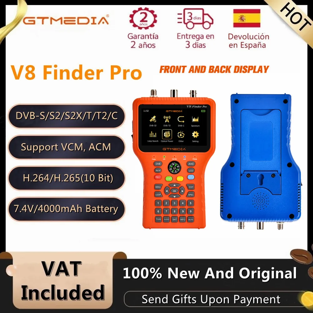 GTMEDIA V8 Finder2/Pro/измеритель спутниковый прибор для измерения сигнала Φ/S2/S/T2/T/C/Φ H.265