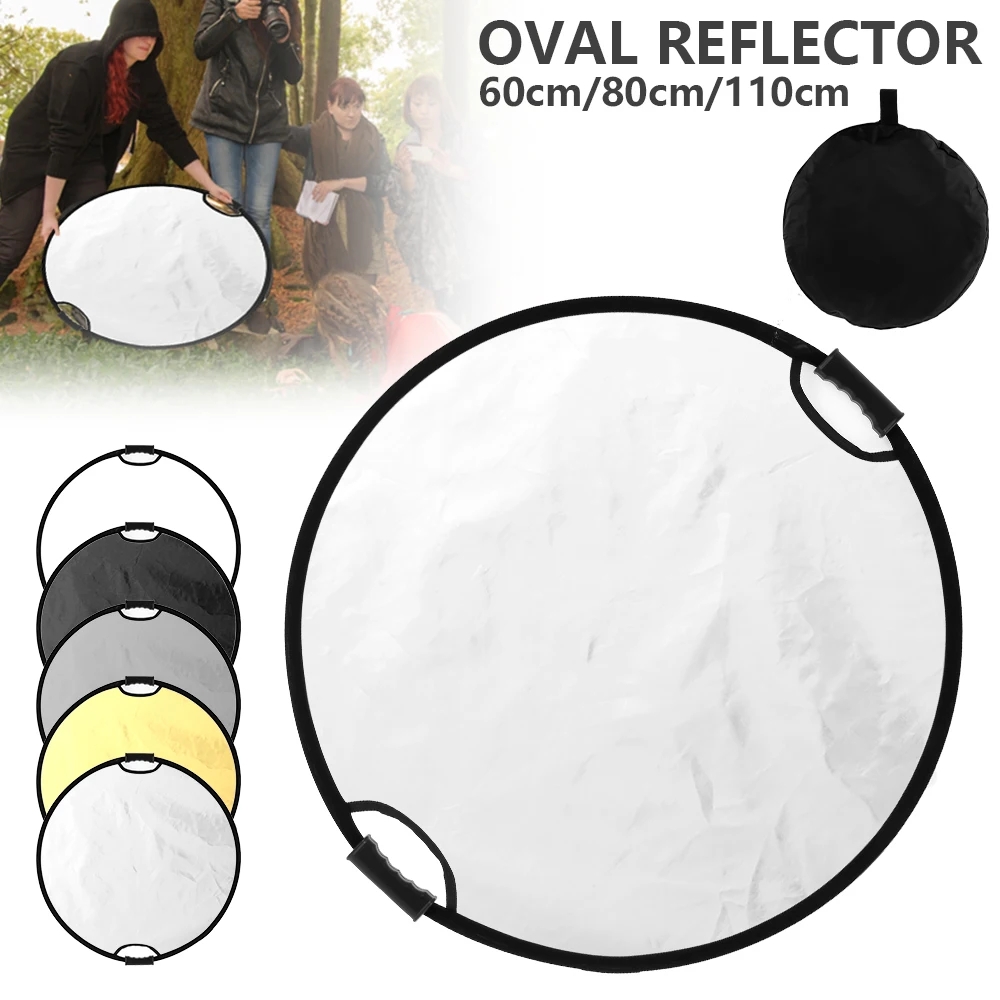 

60cm/80cm/110cm 5 in 1 Portable Collapsible Multi-Disc Light Photo Studio Reflector Handhold Photography Accessories