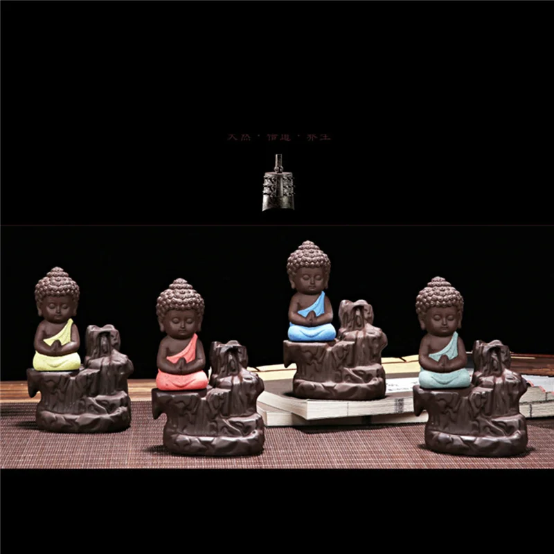 

Hot sell cheap buddha ceramic incense burner censer holder set with joss sticks home decoration living room bedroom office decor