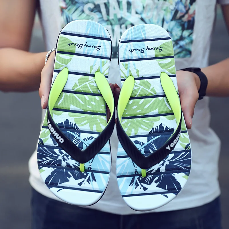 

2021 hot sale graffiti men's shoes summer men's sandals flip flops high-quality fashion beach sandals non-slip casual shoes