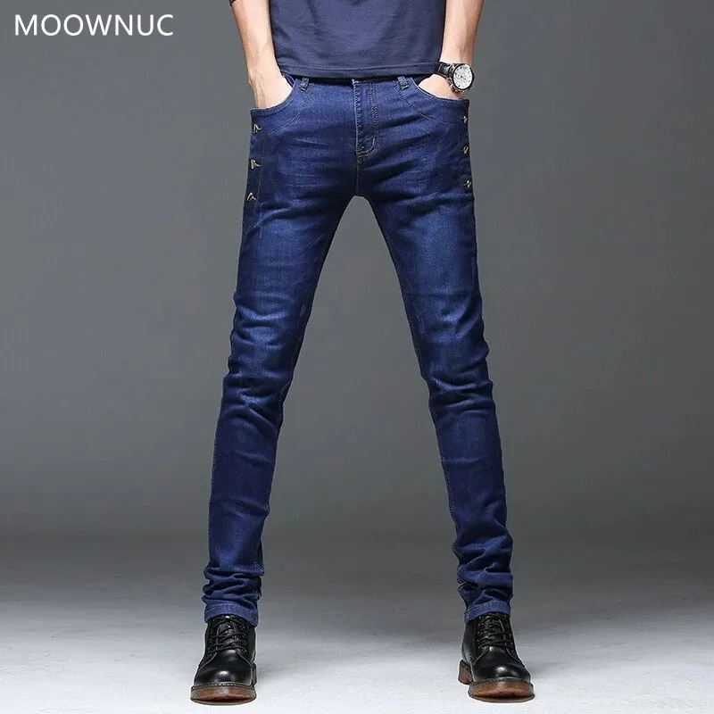 2022 Spring and Autumn New Men's Fashion Casual Pure Color Jeans Classic Stretch Slim Men's Cotton High Quality Jeans 28-36