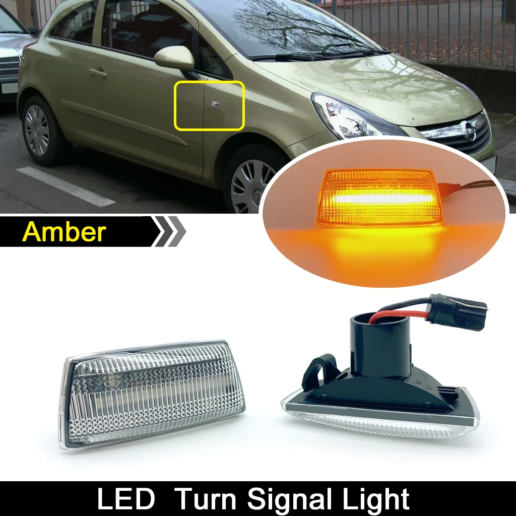 

1 пара для Opel Zafira Chevrolet Aveo Holden Cruze Cadillac Buick Daewoo прозрачные линзы светодиодные боковые габаритные огни указатели поворота