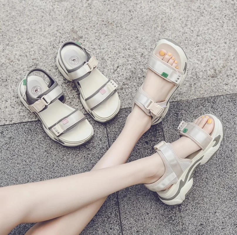 

2020 Summer Women Platform Sandals Chunky Sandal Gladiator Designers Hook Loop Block Heel Shoes Brand Casual Shoes Woman