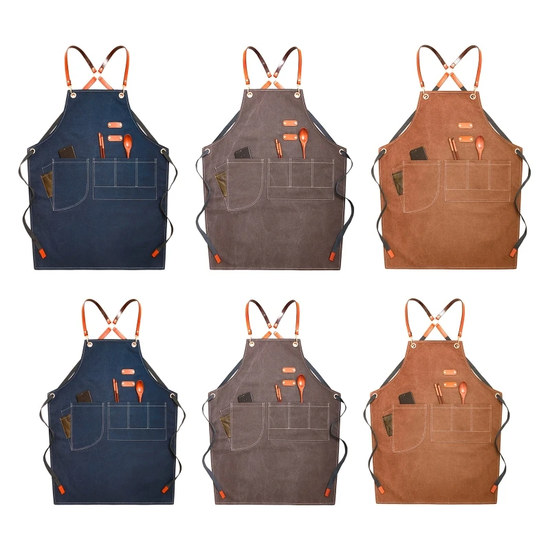 

Children Barbecue Cooking Apron Unisex Restaurant Denim Aprons Cortex Sleeveless