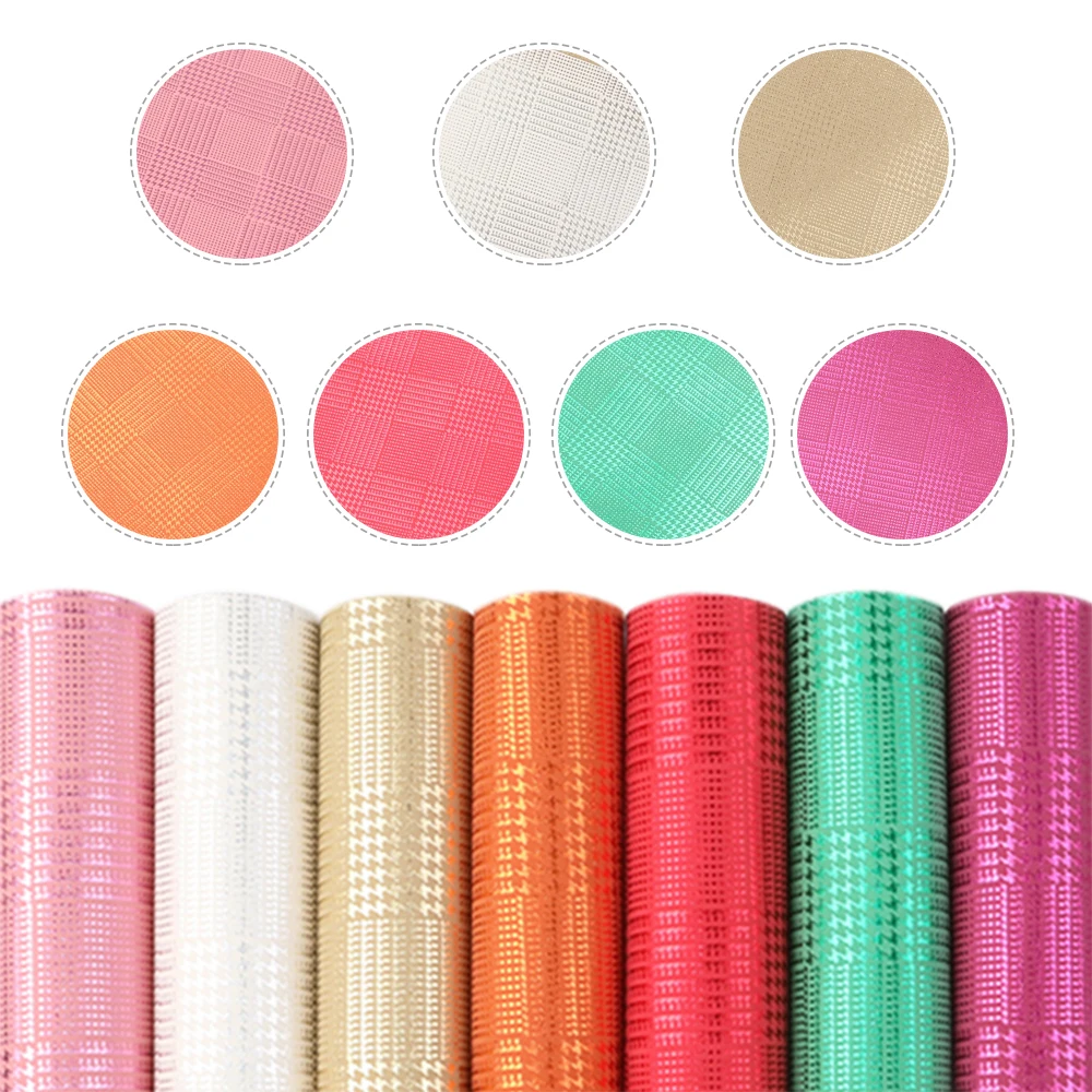 

15*21cm 7pcs A5 Size Solid Color Synthetic Leather Set Leather Fabric Sheets for Bows DIY Handmade Materials Crafts,1Yc10515